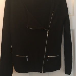 Bar III NWOT wool black moto sweater sz S⭐️